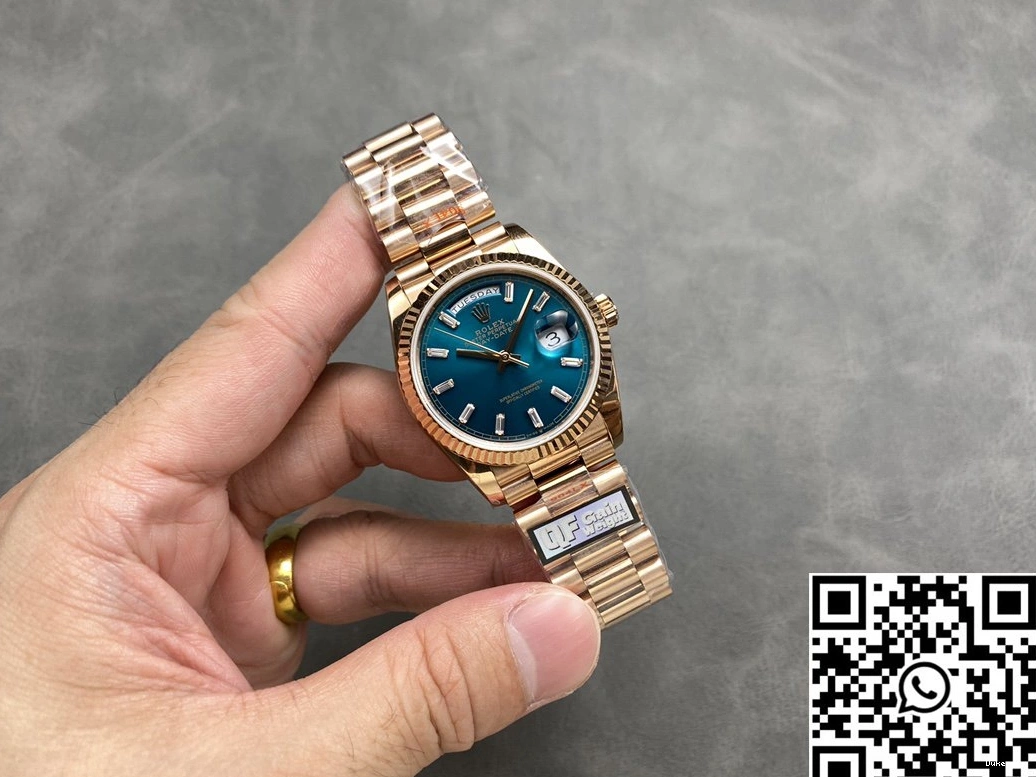 Rolex Dial Day v5 Date Tungsten Rose M128235-0085 Blue QF 943 36mm Steel Flexible Factory Gold 0731